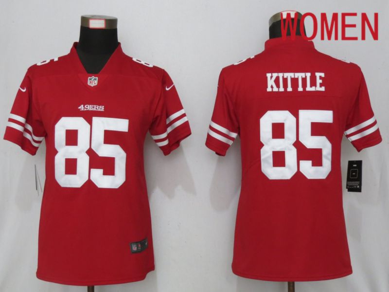 Women San Francisco 49ers 85 Kittle Red Nike Vapor Untouchable Elite Player NFL Jerseys